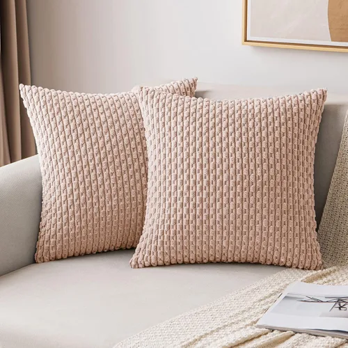 Miniatura 33 de MIULEE - Paquete de 2 fundas de cojín decorativas, modernas y boho, de terciopelo, con textura a rayas, para sofá, cama, sala de estar, decoración