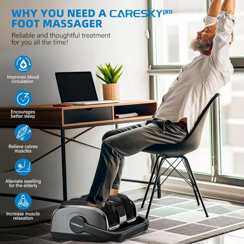 Miniatura 8 de CARESKYpro Artículos elegibles para FSA y HSA, masajeador de pies Shiatsu para neuropatía y alivio del dolor, 3 terapias de calor, 5 intensidades