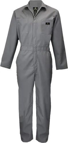 Natural Uniforms Overol de sarga de manga larga con cremallera para hombre, resistente a las manchas y a las arrugas