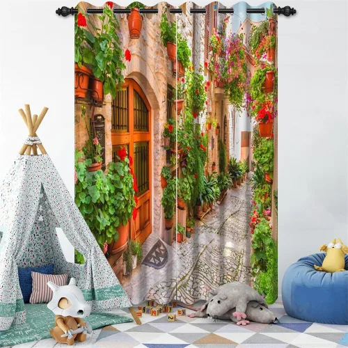 Miniatura 187 de Cortinas japonesas con pintura de tinta, monte Fuji, sol rojo, puesta de sol, hojas de bambú, cortinas de ventana para dormitorio, sala de estar
