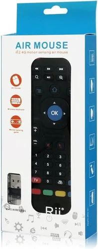 Miniatura 6 de Rii MX3 Multifunción 2.4G Fly Mouse Mini Teclado Inalámbrico y Control Remoto Infrarrojo y 3-Giroscopio + 3-Gsensor para Google Android Smart TV