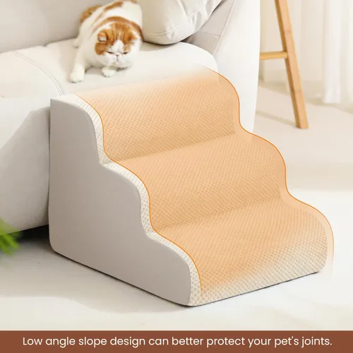 Miniatura 6 de Escaleras para perros pequeños, rampa de espuma de alta densidad para perros, escalones extra anchos antideslizantes para camas altas o sofá
