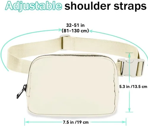 Miniatura 38 de Cangurera cruzada para mujer, mini bolsa para cinturón de 1 litro con correa ajustable de 32 a 51 pulgadas, bolsa de cintura pequeña para viajes