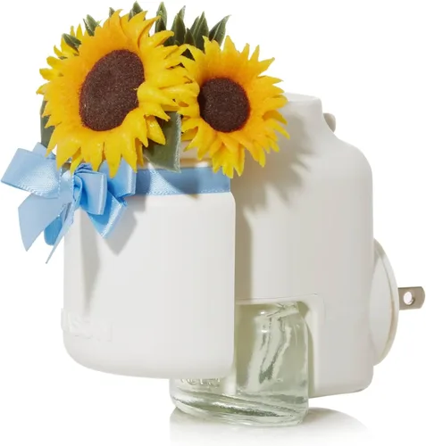 Miniatura 2 de Yankee Candle Difusor ScentPlug de girasoles, ramo de girasol iluminado, función de luz LED, diseño de tarro Mason
