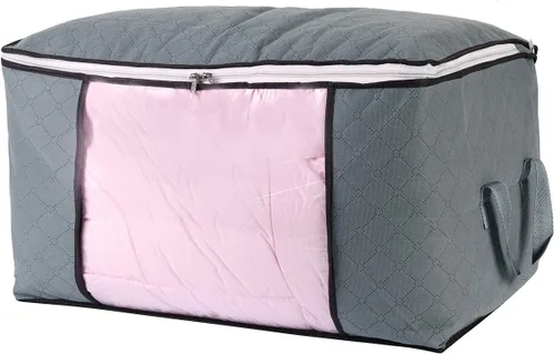 Miniatura 2 de ComboCube - Bolsa de almacenamiento para edredón, bolsa con cremallera con ventana grande transparente y asas de transporte, organizadores