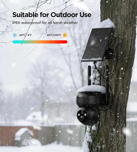 Miniatura 8 de Cámara de seguridad solar celular 4G LTE para exteriores: sin WiFi, cámara de seguridad alimentada por batería para exteriores, tarjeta SIM Cámara