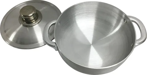 Miniatura 2 de Wee's Beyond Horno holandés Caldero de calibre pesado con tapa de aluminio, 3.7 cuartos de galón, color plateado