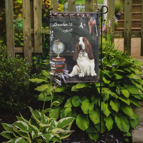 Miniatura 2 de Caroline's Treasures PPP3013GF Bandera de jardín del Basset Hound del maestro queridito Bandera de buzón decorativa Bandera de jardín al aire libre
