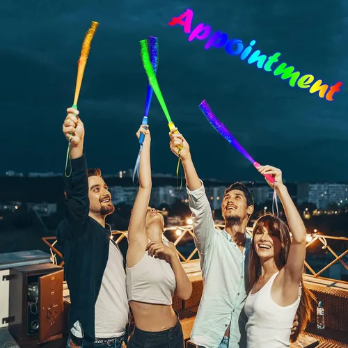 Miniatura 6 de BouQuw Glow Sticks Mardi Gras, suministros de fiesta que brillan en la oscuridad, 3 modelos de palos intermitentes, varitas de fibra óptica, palos
