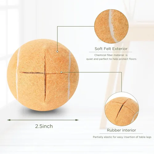 Miniatura 3 de 24 pelotas de tenis precortadas para patas de muebles y sillas de protección del suelo, escritorios, pelotas de tenis para sillas, pies, fundas