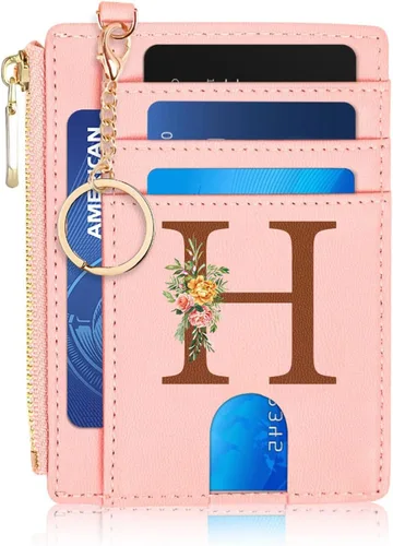 Miniatura 17 de Tarjetero para mujer minimalista y delgado con bolsillo frontal, bloqueo RFID, cartera compacta con ventana para identificación y bolsillo