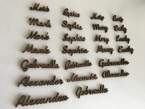 Miniatura 7 de Elegantes tarjetas de lugar de madera para bodas o fiestas de cumpleaños