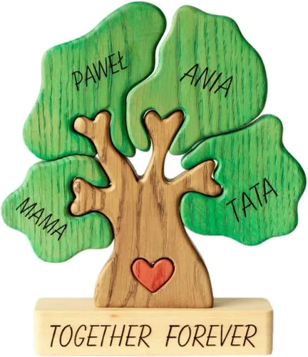Miniatura 10 de Figura familiar de animales de madera personalizada con 1-8 nombres, bloques de nombres personalizados de animales para abrazar, regalos de recuerdo