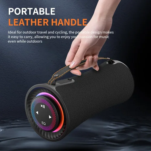 Miniatura 4 de CYBORIS Altavoz Bluetooth portátil, altavoces inalámbricos de 80 W con graves profundos, sonido estéreo envolvente de 360 grados, tiempo