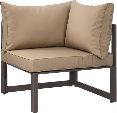 Miniatura 16 de Modway Fortuna otomana de aluminio para patio al aire libre, color blanco y gris Blanco Gris