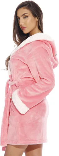 Miniatura 2 de Just Love Bata de terciopelo con ribete de sherpa para mujer