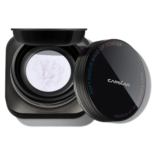 CARSLAN 1.0 Soft Focus Polvo Fijador Suelto, Impermeable, Mate, Control de Grasa, Sin Brillo, Maquillaje de Polvo Facial Sin Talco, Polvo de Acabado