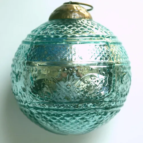 Miniatura 8 de Juego de 4 adornos de vidrio de mercurio rojo (bola antigua en relieve de 3.15 pulgadas) perfectos para árbol de Navidad, decoración colgante
