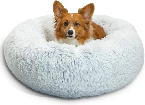 Miniatura 32 de Best Friends by Sheri - The Original Calming Donut - Cama calmante en forma de dona para perros y gatos - Pelo corto, gris, S, 23 x 23 pulgadas Gris