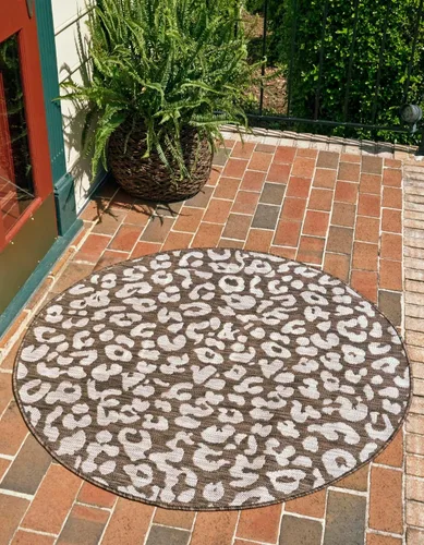Miniatura 30 de Unique Loom Outdoor Safari Collection Alfombra de área - Leopardo (4 pies 1 pulgada x 6 pies 1 pulgada rectangular, gris claro/gris)