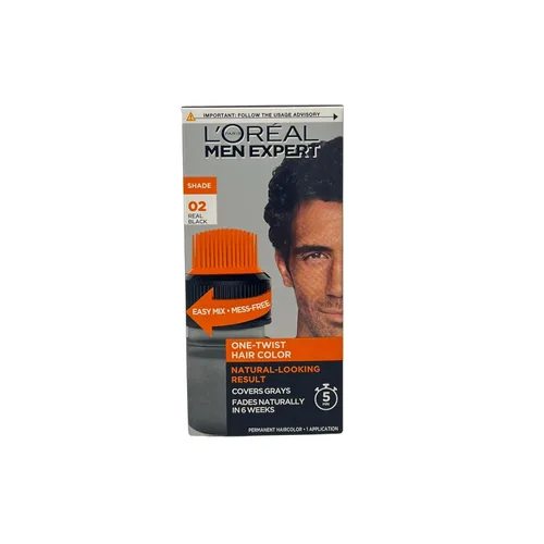 Miniatura 4 de L’Oreal Paris Men Expert One Twist - Tinte permanente de cabello para hombre, sin ensuciar, para cubrir canas, aplicación sencilla, sin mezclar y 01