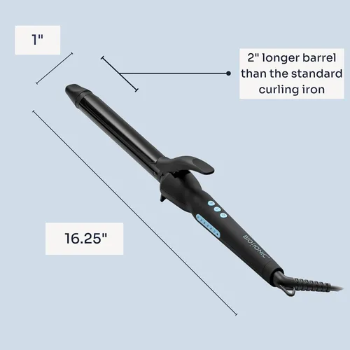 Miniatura 10 de Bio Ionic Rizador de Cilindro Largo, Rizador de Pelo con Tecnología de Calor Húmedo y NanoIónico MX, Varita Rizador Versátil Negro