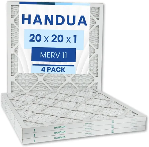Miniatura 9 de Handua Filtro de aire MERV 11 de 14 x 6 x 1 pulgadas, control de polvo, filtro de repuesto de aire de CA para horno plateado, paquete de 4