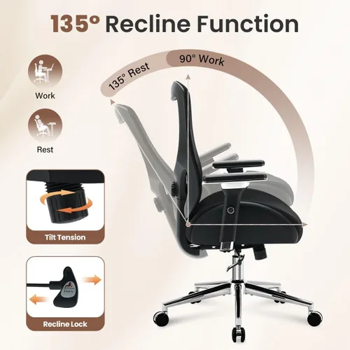 Miniatura 7 de Silla de oficina grande y alta de 700 libras para personas pesadas, silla de escritorio ergonómica de malla con cojín ancho y grueso, soporte lumbar