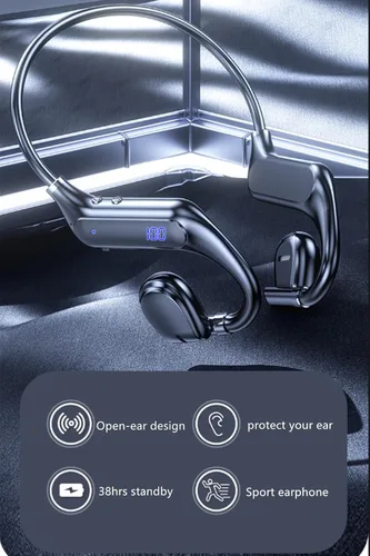 Miniatura 5 de Auriculares de conducción ósea Bluetooth Auriculares inalámbricos de oído abierto hasta 38 horas de tiempo de reproducción, auriculares inalámbricos