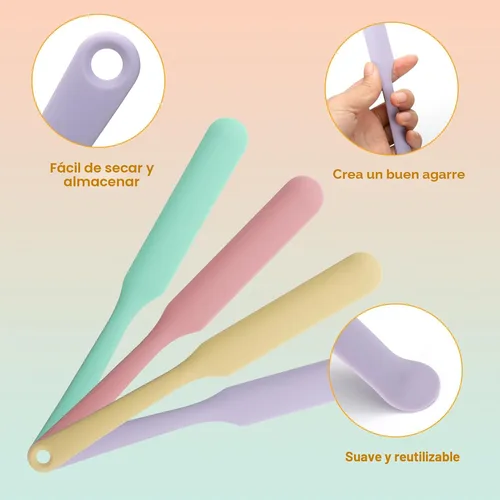 Miniatura 5 de Palksky Juego de tazas de silicona para derretir chocolate con 4 tazas medidoras de silicona (8.5 fl oz y 11.8 fl oz) y 4 espátulas resistentes al