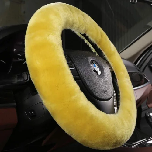 Miniatura 24 de OGLAND - Funda para volante de automóvil de lana de oveja esponjosa suave y esponjosa para vehículo automotriz universal, para mujer y hombre, 14