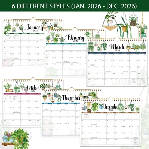 Miniatura 5 de Calendario de pared 2026 – Calendario 2026, calendario de 12 meses 2026 de enero a diciembre de 2026, 11 x 8.5 pulgadas, calendario mensual 2026