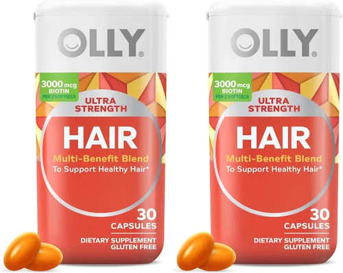 Miniatura 10 de OLLY - Cápsulas suaves Ultra Strength para fortalecimiento del cabello, promueven la salud y el crecimiento del cabello, con biotina, queratina