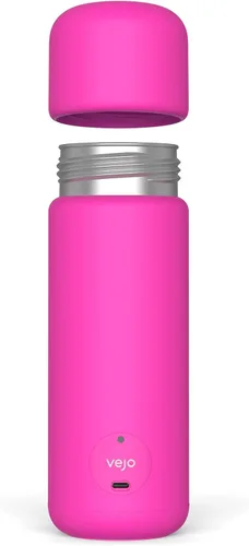 Miniatura 2 de VEJO Botella mezcladora eléctrica de proteínas de 12 onzas, mezclador de polvo recargable por USB para batidos de proteínas, pre-entrenamiento, Rosa