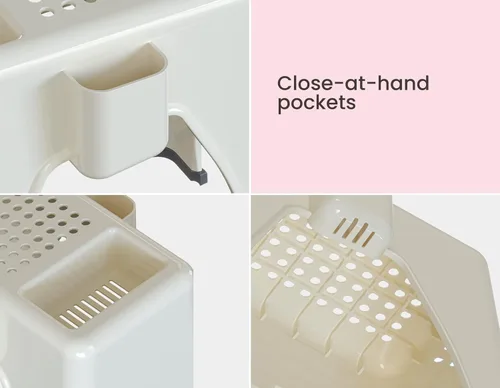 Miniatura 4 de Skywin Reposapiés de pedicura, reposapiés antideslizante para pedicura, bolsillos laterales y traseros para artículos esenciales de pedicura, 9 x 7