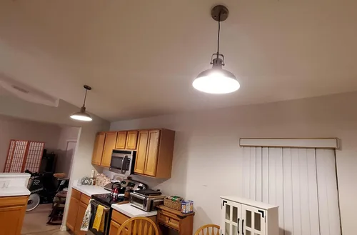 Miniatura 7 de Paquete de 2 lámparas LED de 12 pulgadas, 1 lámpara colgante industrial vintage, lámparas de araña de metal con acabado de níquel cepillado, lámpara