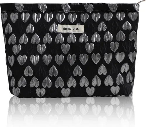 Miniatura 23 de Wudygirl Bolsa de maquillaje de lona para mujer, organizador estético de maquillaje, bolsa de maquillaje de viaje, bolsa de aseo para bolso, bolsa