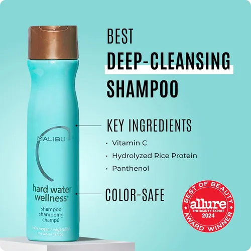 Miniatura 4 de Malibu C Hard Water Wellness Remediy - Paquetes de champú de agua dura, acondicionador y mascarilla capilar para eliminar depósitos e impurezas, set