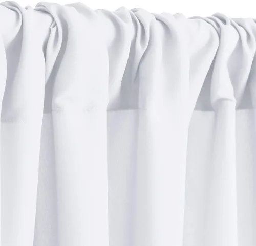 Miniatura 2 de Hiasan Cortinas de fondo blancas para fiestas, cortinas de fondo de fotografía de poliéster para reuniones familiares, decoraciones de boda, 5 x 10