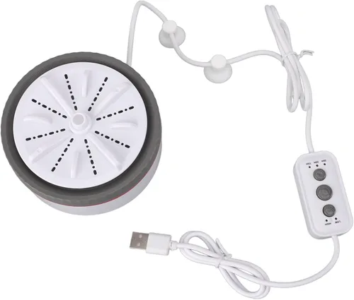Mini lavadora turbo, lavadora turbo portátil con alimentación USB, mini lavadora para viajes, limpieza, calcetines, ropa interior (gris)