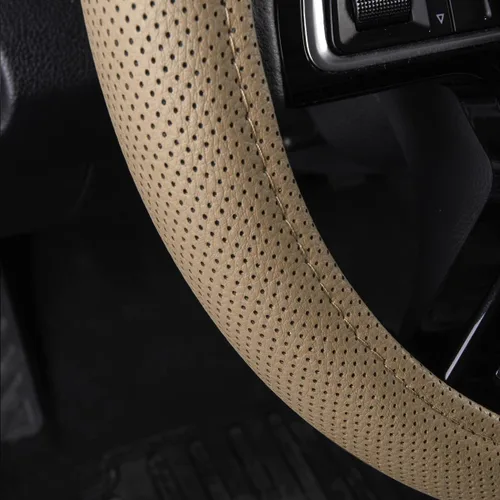 Miniatura 3 de Nuevo, cuero clásico automotriz volante universal cubiertas Car Pass, Beige
