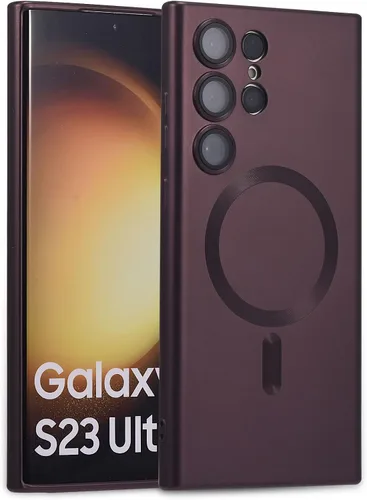 Miniatura 81 de Funda magnética para Samsung Galaxy S22 Ultra, silicona suave, delgada, antiarañazos, con protección de cámara, compatible con MagSafe, color negro