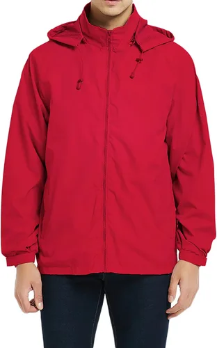 Miniatura 18 de Chaqueta impermeable cortavientos ligera para hombre con capucha extraíble