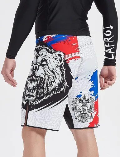 Miniatura 5 de LAFROI QJK01 - Pantalones cortos de boxeo para hombre con cordón y bolsillo