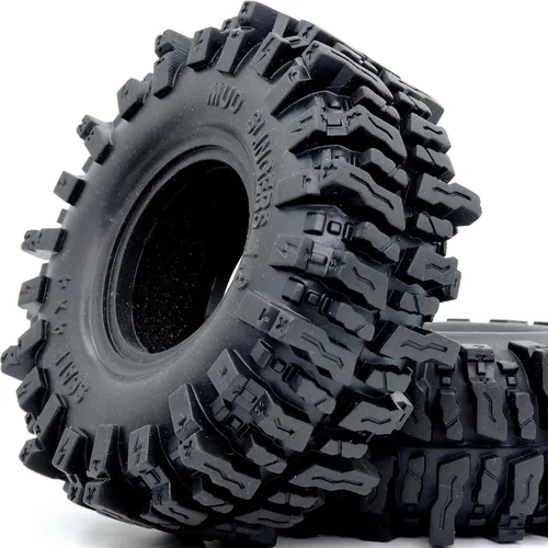 Miniatura 2 de HOBBYSOUL 4 piezas de neumáticos RC 1.9 Mud Slingers Altura 120mm / 4.72' Soft Sticky Neumáticos para 1/10 RC Crawler Traxxas TRX4 / Axial SCX10