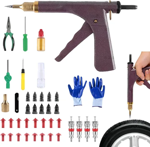 Miniatura 9 de Kit de reparación de pinchazos de neumáticos sin cámara con tapón de seta, repara pinchazos y neumáticos planos para motocicletas, automóviles