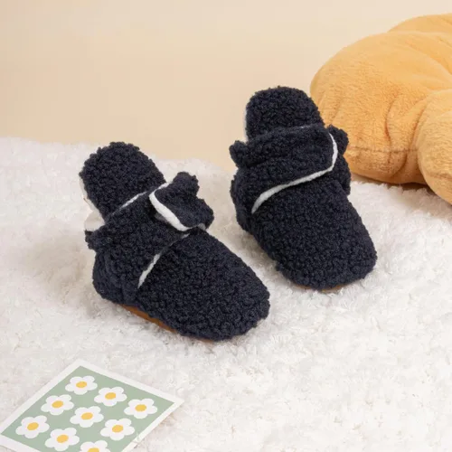 Miniatura 61 de Botines de forro polar para bebés, niños y niñas, pantuflas antideslizantes con agarre suave, zapatos de calcetín para recién nacidos, cuna