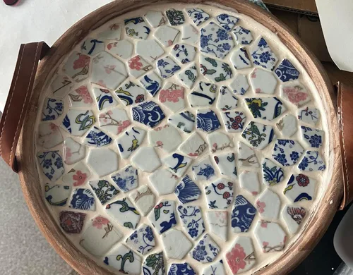 Miniatura 5 de Azulejos de mosaico de cerámica de porcelana de 1.1 libras, azulejos de mosaico irregulares rotos para suelo de manualidades, cocina, piscina
