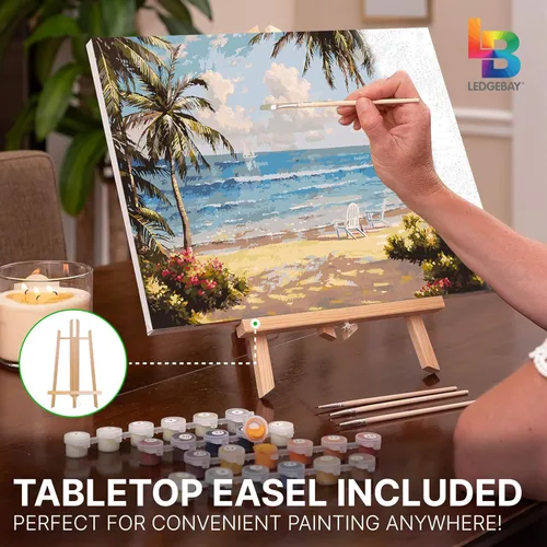 Miniatura 7 de Ledgebay Kit de pintura por números DIY para adultos en lienzo enmarcado: kit de pintura por números para principiantes a avanzados, los kits