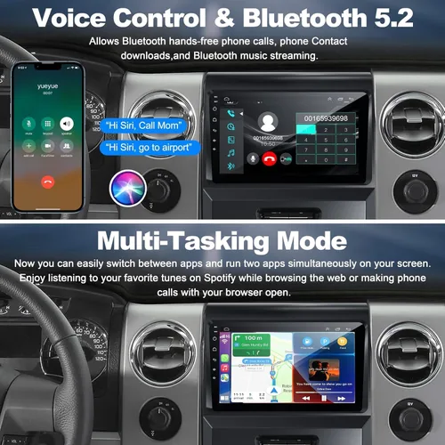 Miniatura 6 de 4+64 Android 13 para Ford F150 2009-2014 Radio de coche, 9 pulgadas IPS pantalla táctil estéreo del coche con Carplay inalámbrico/Android Auto